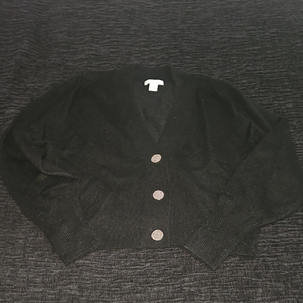 H&M Black Cardigan with Button Detail